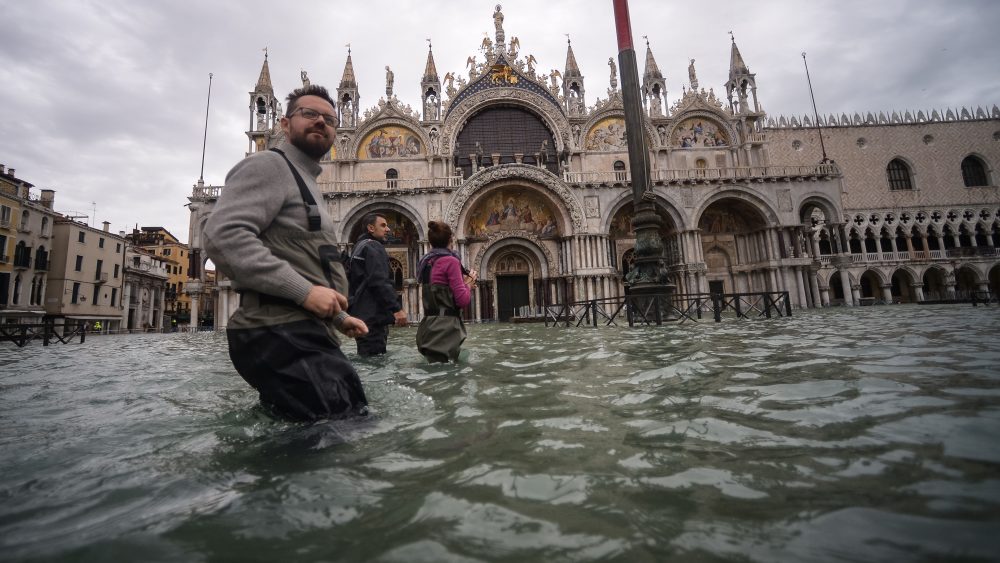 TOPSHOT-ITALY-WEATHER-VENICE